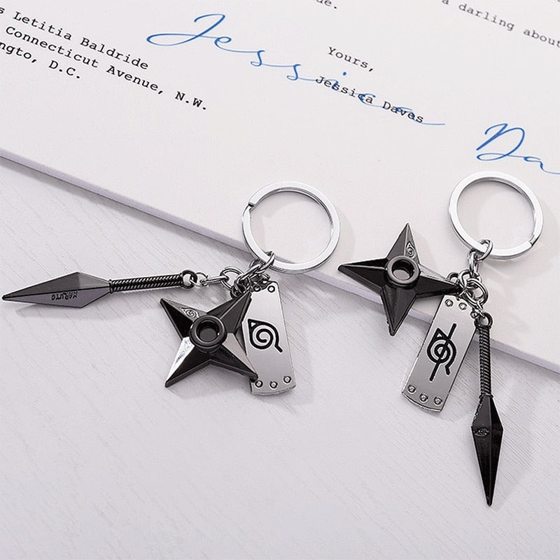 Kunai Shuriken Keychain